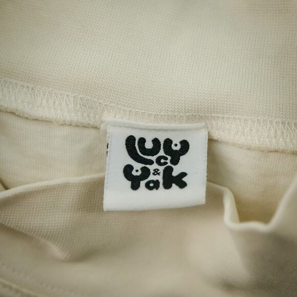 Lucy and Yak Size Small S Ivory Mock Neck Long Sleeve Organic Cotton Knit Top - Picture 5 of 9